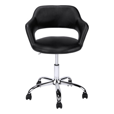 Chaise de bureau, hauteur réglable, pivotante, ergonomique, accoudoirs, bureau d'ordinateur, similicuir, métal chromé