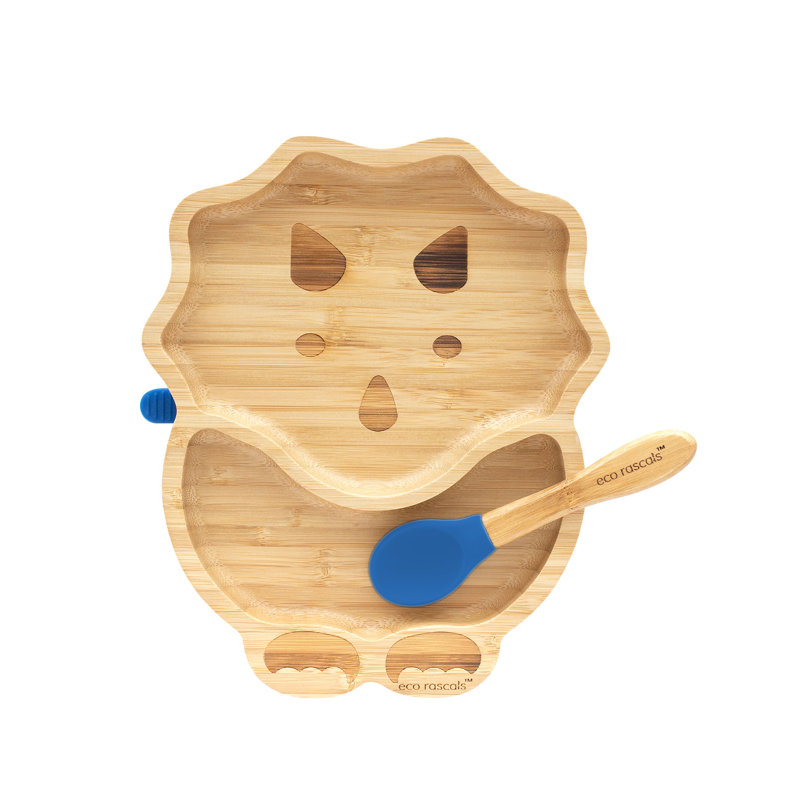 Bamboo Dinosaur Plate, Navy