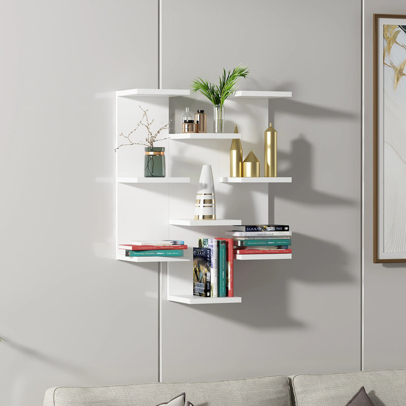 Conaty 9 Piece Floating Shelf, White