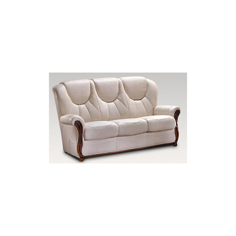 Kirkendall Faux Leather Sofa, Beige