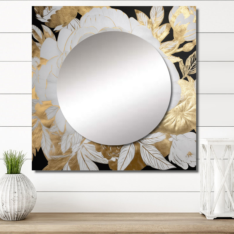 Ravneet - Grand miroir carré rose pour décoration murale, 23 po x 23 po