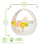 Nicola Spring - Yellow Flower Bunny Basket - 16.5cm - White