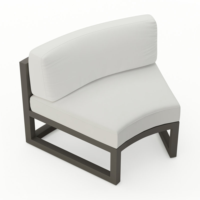Avion Curve Seat - Black, Slate, Canvas Natural Sunbrella® Canvas