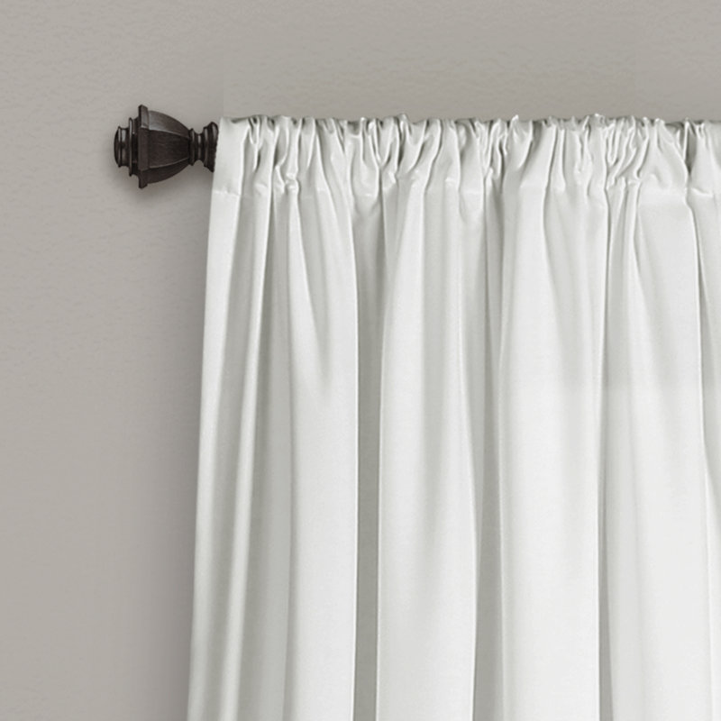 Paire de rideaux semi-transparents avec passe-tringle Allison, Blanc, L 40 po x L 63 po
