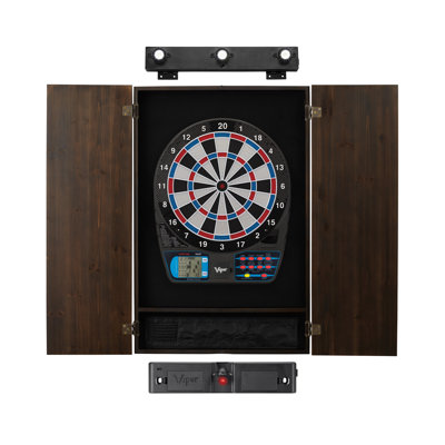 Jeu de fléchettes électronique Viper 787, armoire à espresso Metropolitan, jeu de lumières et jeu de fléchettes