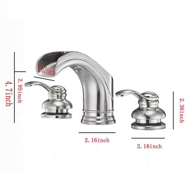 Widespread 2-handle Bathroom Faucet, Brushed Nickel
