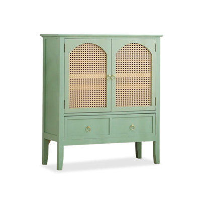 Green Solid Wood Rectangular Console Table