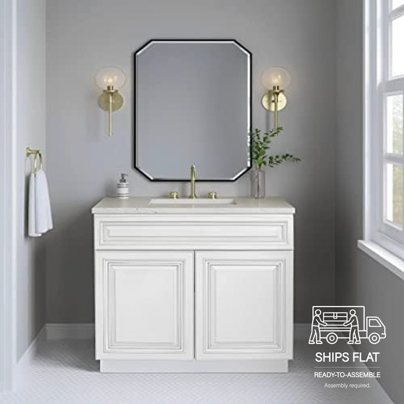 Base de meuble-lavabo simple 36 po blanc antique