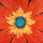 Flower Middle - Contemporary Orange Tablecloth for Home Decor