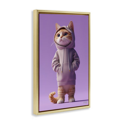 Chat tendance en toile mauve encadrée par Roozbeh Bahramali