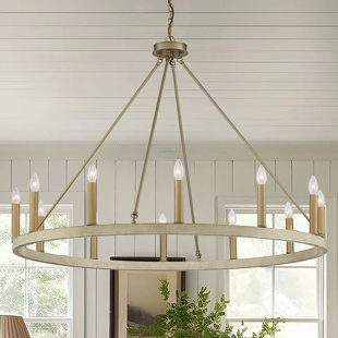 12-Light Wagon Wheel Candle Style Chandelier