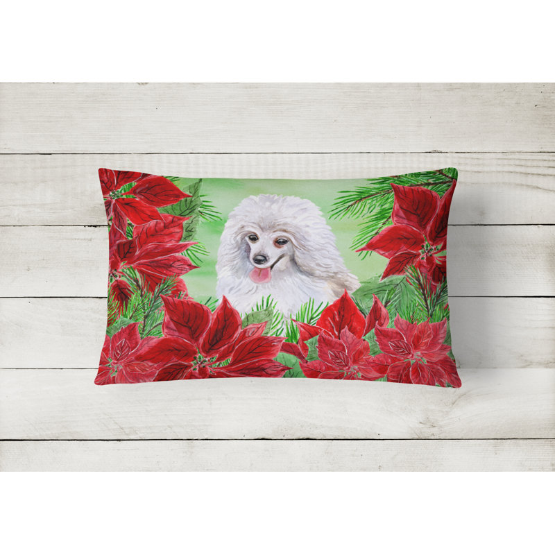  Coussin décoratif intérieur / extérieur moyen Poodle Poinsettias