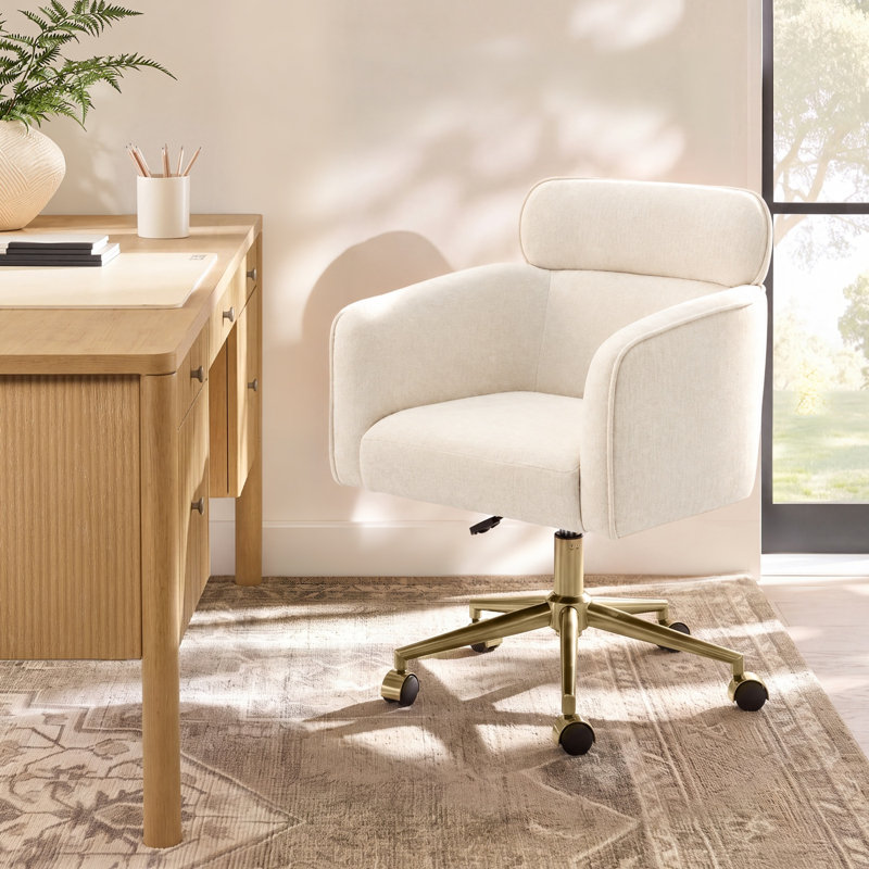 Chaise de bureau Modern Tarn, Ivoire ivoire
