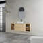 Meuble-lavabo mural 54 po avec lavabo d'art en céramique, 2 tablettes de rangement et 2 portes à fermeture en douceur