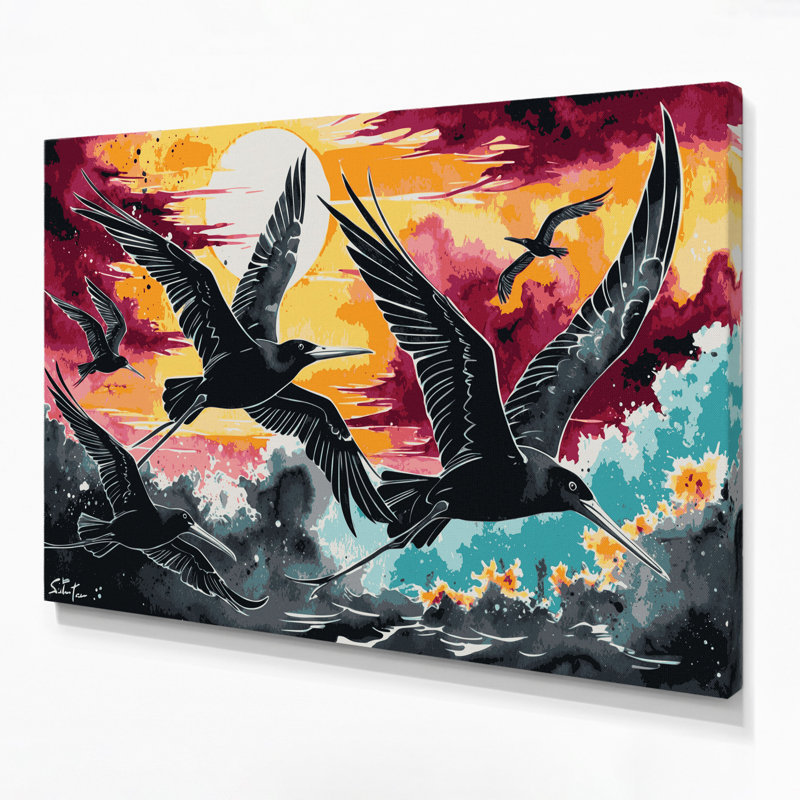 «Hawaiian Frigate Birds», art mural sur toile brune, H 16 po x l 20 po