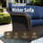 PE Wicker 3-Seat Outdoor Patio Sofa with Blue Cushions-659815420