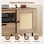Meuble télé Boho pour téléviseur 60 po avec armoires, tablette de rangement, tiroir, portes en rotin PE