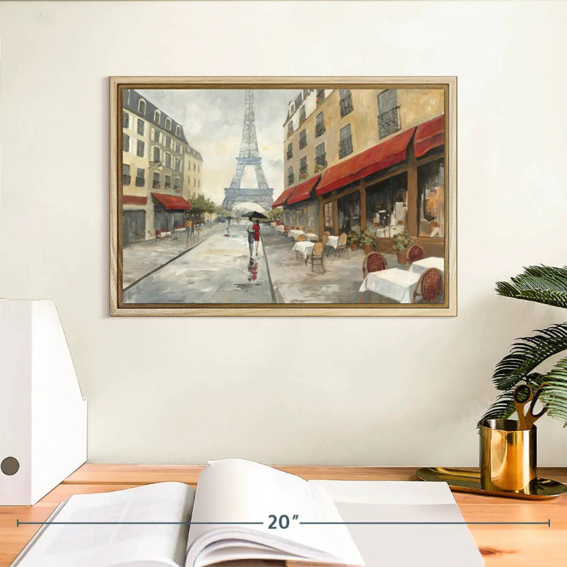 Le matin à Paris, Cadre flottant en bois naturel, 13 po x 9 po