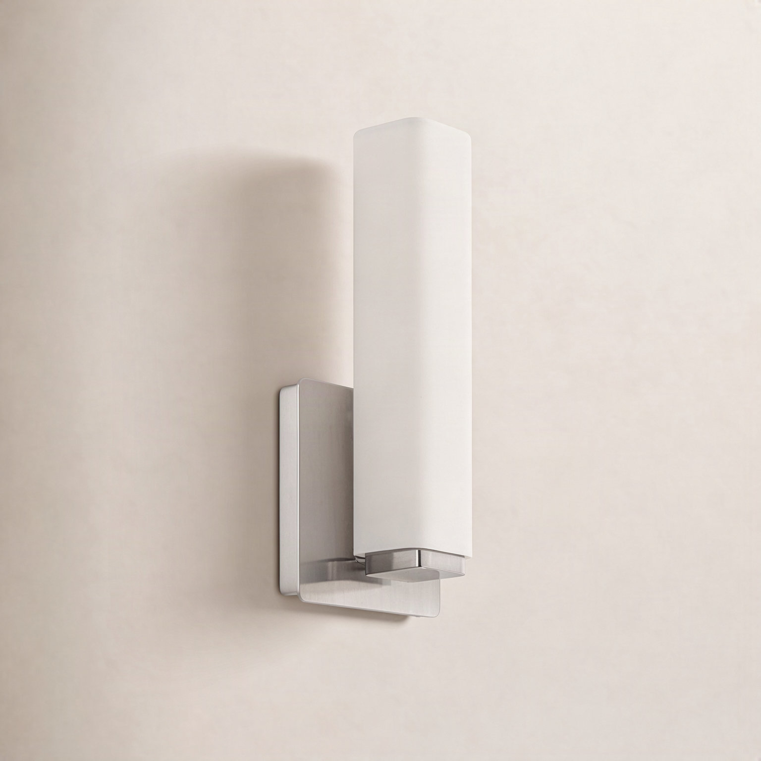 Erby Single Light Flush Mount Sconce, 15" H x 5" W x 3" D, Brushed Nickel, 2700K