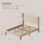  Structure de lit moderne Nkenge: support en bois et métal, tête de lit tapissier, rangement sous le lit Structure de lit moderne Nkenge: support en bois et métal, tête de lit tapissier, rangement sous le lit-701758166-701758167