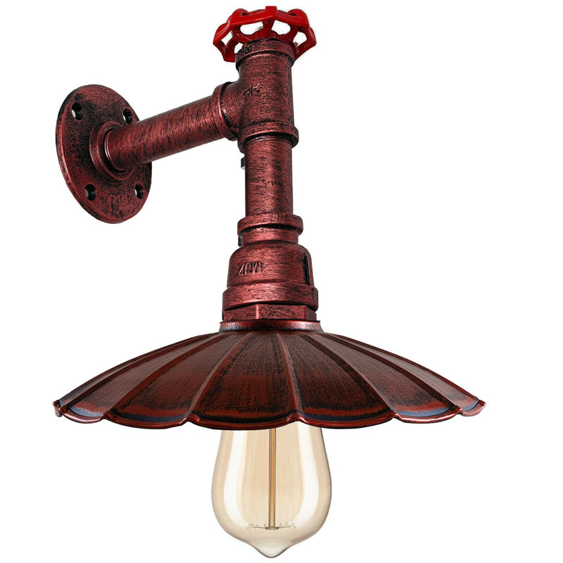 Infield Armed Sconce, Rustic Red