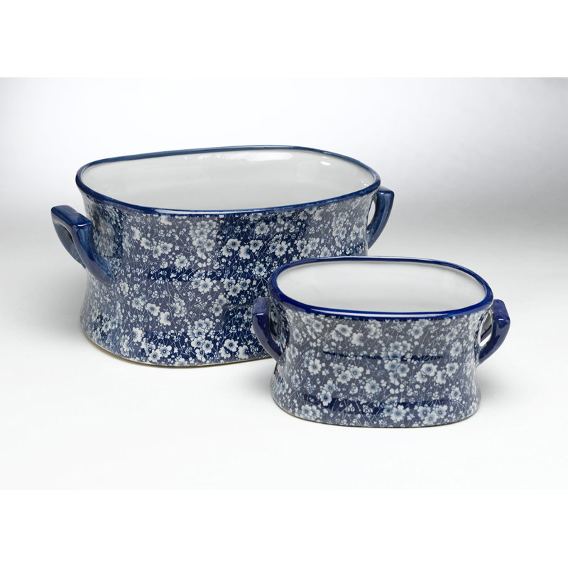 Calico Design 2-Piece Pot Planter Set