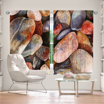 Rideau obscurcissant et isolant avec passe-tringle Delaughter River Rocks