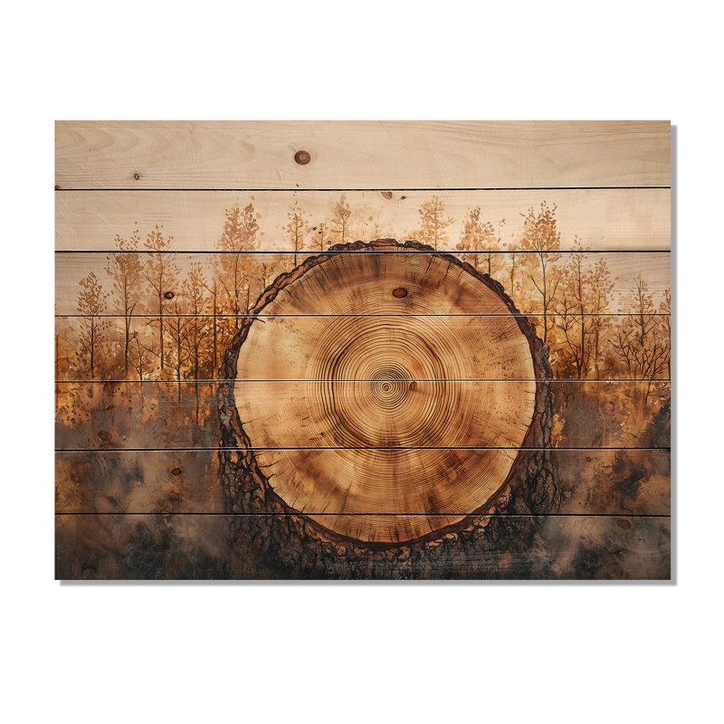 Pin sur un plateau en bois diapositive II - Décoration murale en bois d'arbre - sur bois de pin naturel, H 30 po x l 40 po