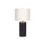 Lighting, 24 po, lampe de table, béton noir, abat-jour ivoire / crème, moderne
