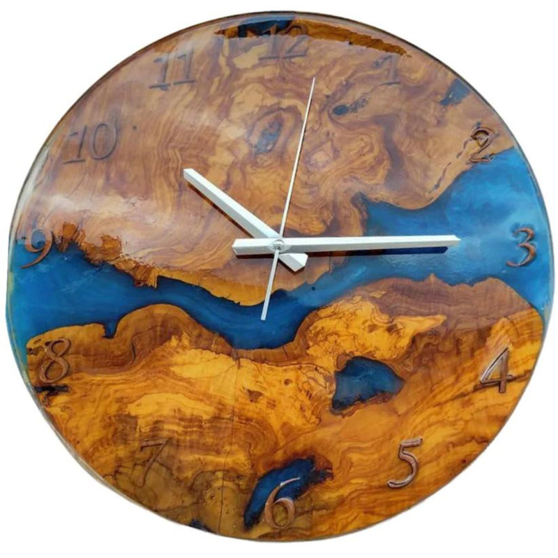 Horloge murale en bois, H 28 po x l 28 po x P 2 po