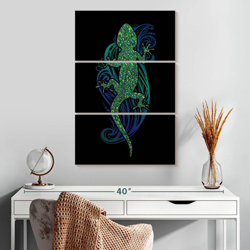 Lézard vert Brampt, H 32 po x l 20 po