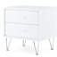 Élégante table d'appoint blanche avec pieds en épingle et table de chevet chic pour la chambre à coucher-60006473