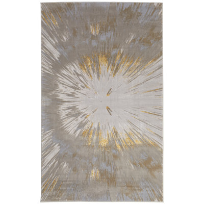 Jewel Modern Abstract Gold Area Rug
