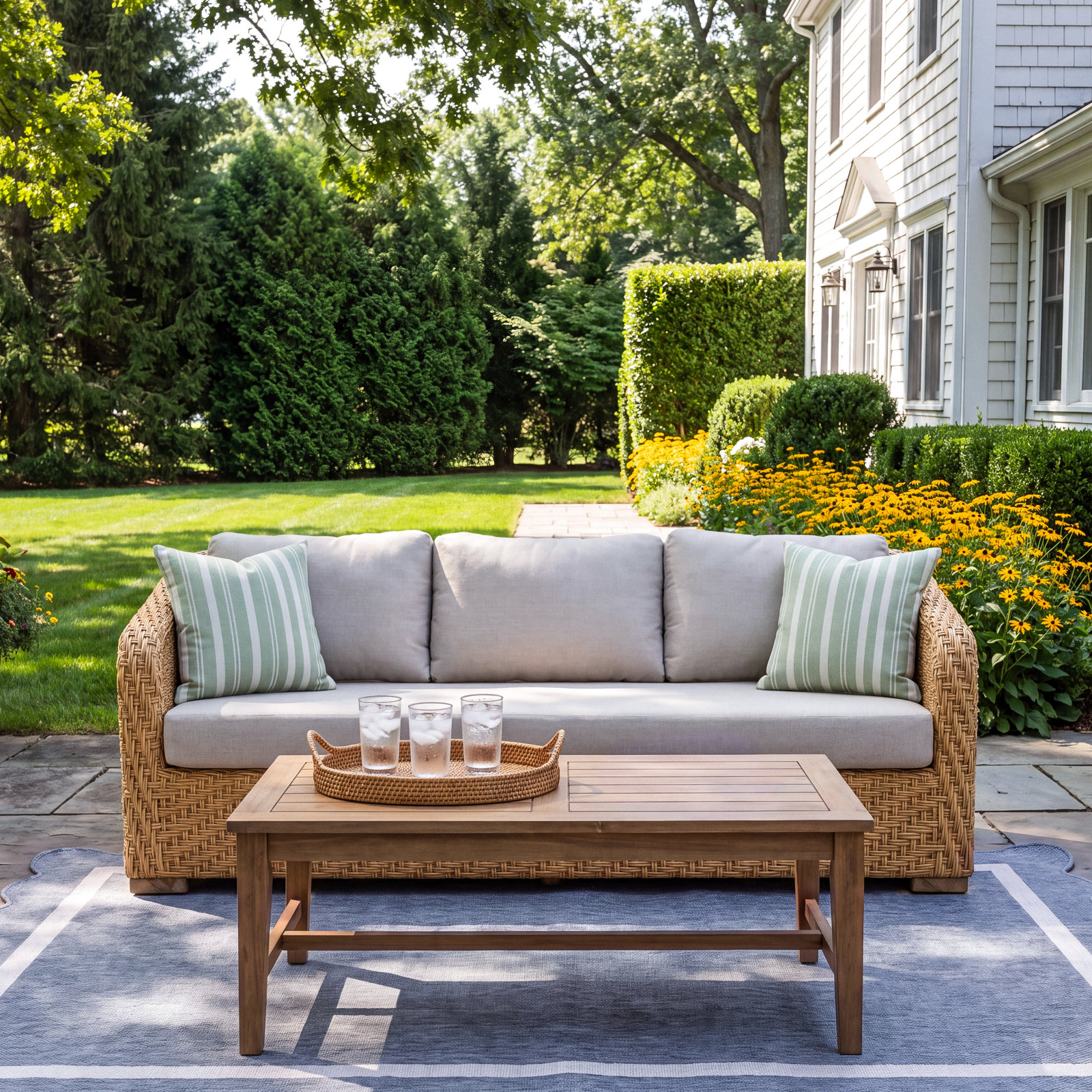 Edicott 80" Eucalyptus Patio Sofa