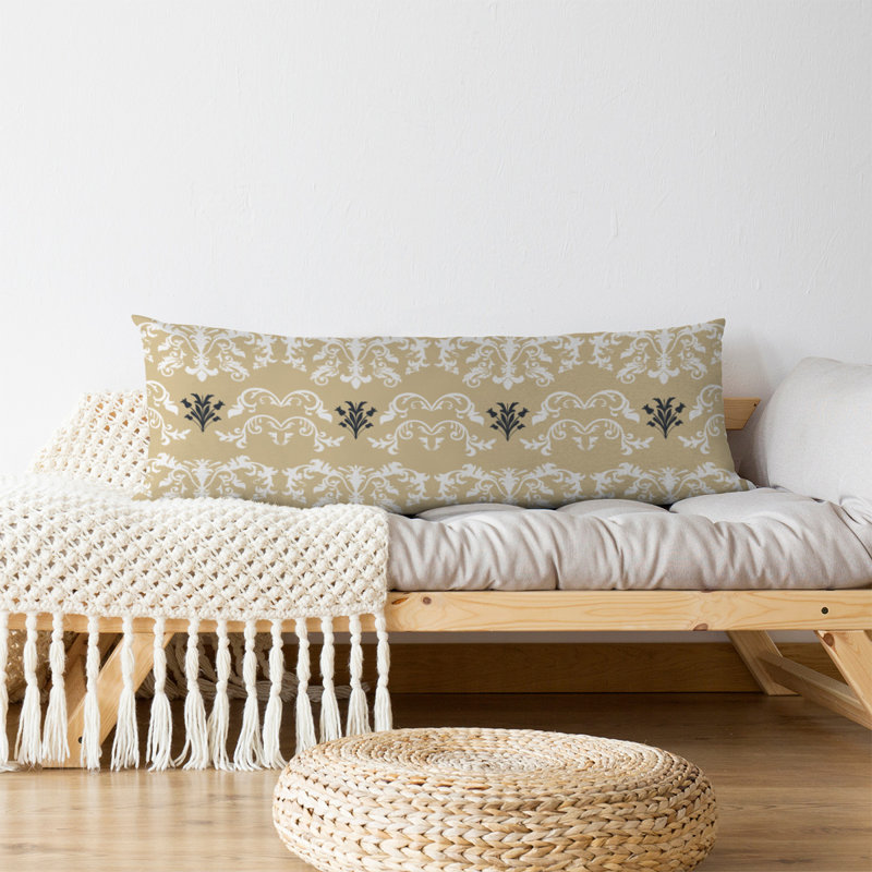 Polyester Medium Pillow, Wheat/White/Black, Polyester