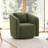 Boucle Polyester Upholstered Swivel Armchair-1201399734