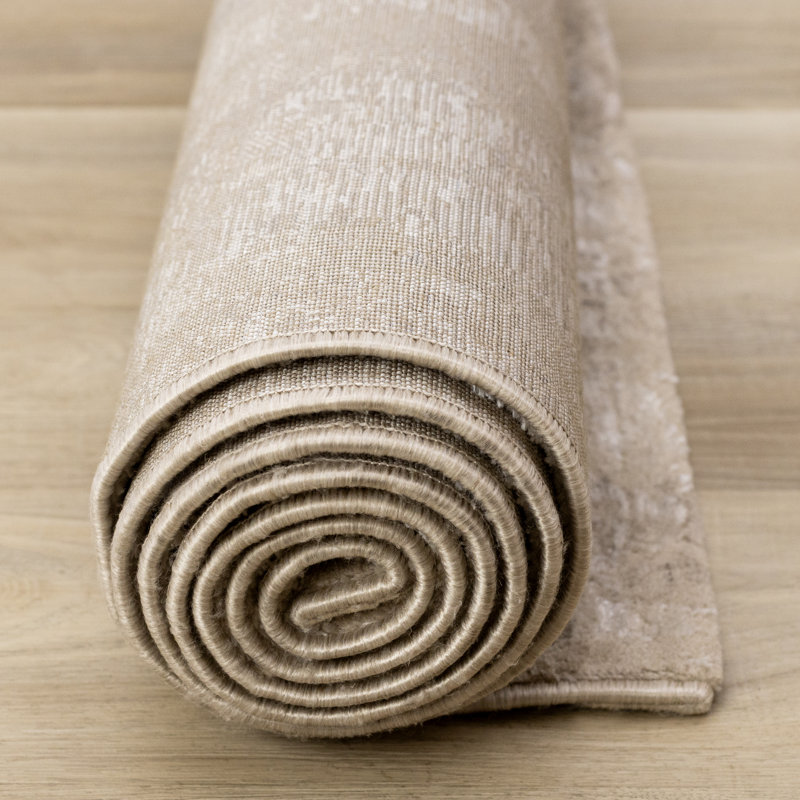 Tapis beige à motif abstrait Daiji, Rectangle 7 pi 10 po x 10 pi 6 po