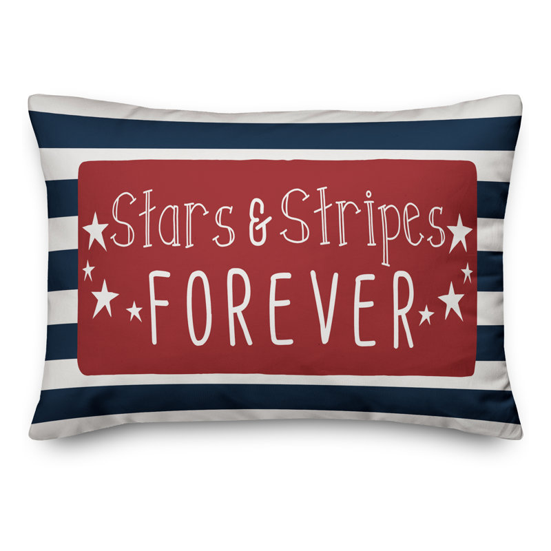  Stars and Stripes Forever Indoor/Outdoor Lumbar Pillow, Polyester