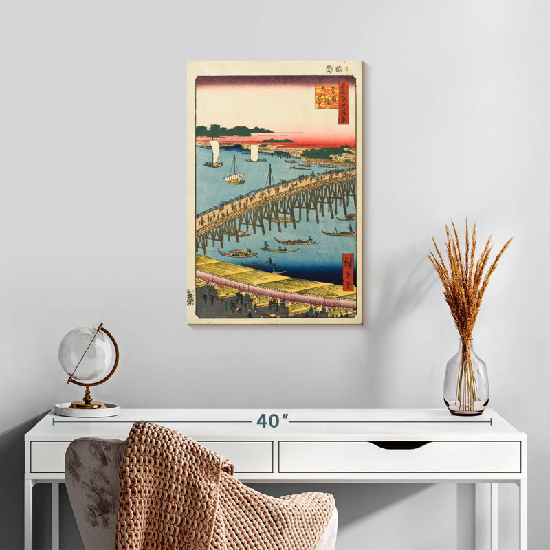 Lilie Ryogoku Bridge et la grande berge, H 24 po x l 16 po