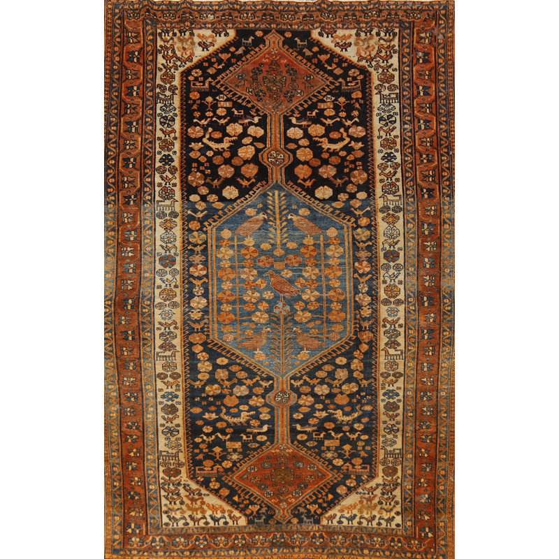 Tapis traditionnel à teinture végétale antique 5 x 7