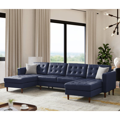 Sloan Faux Leather U-Shaped Sectional Symmetrical
