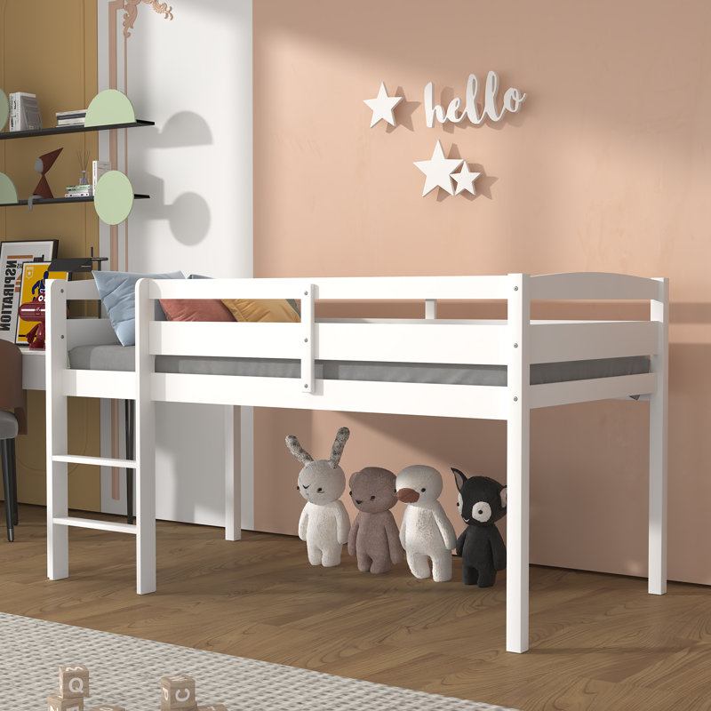 May Kids Twin Loft Bed, White