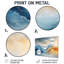 Dream Blue Coastal Waves Turbulence II - impression minimaliste sur métal-268451153