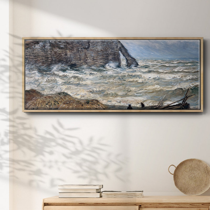 Le Manneport, Etretat, mer agitée, 1883, Naturel, H 24 po x l 60 po x P 1,5 po