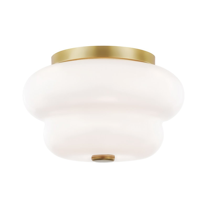Plafonnier encastré 11 po 2 lumières Alfonso, Laiton vieilli