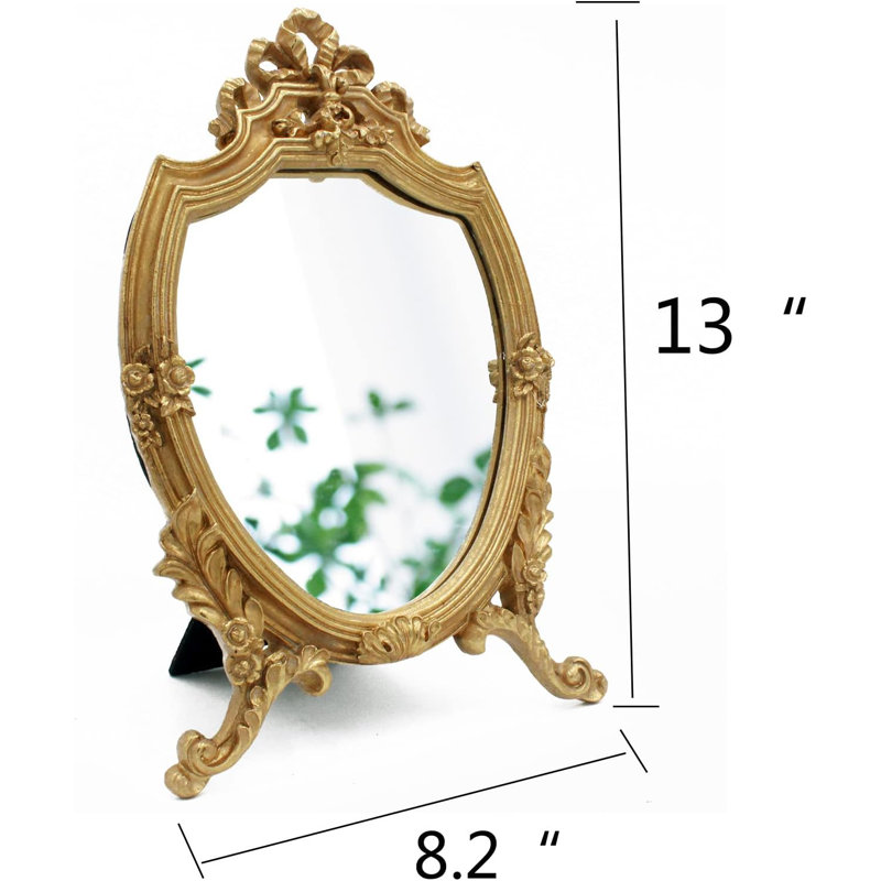 Oval Floor Mirror, Antique Gold