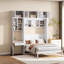 Lit escamotable double compact avec rangement, conception moderne en MDF pour un espace de vie compact