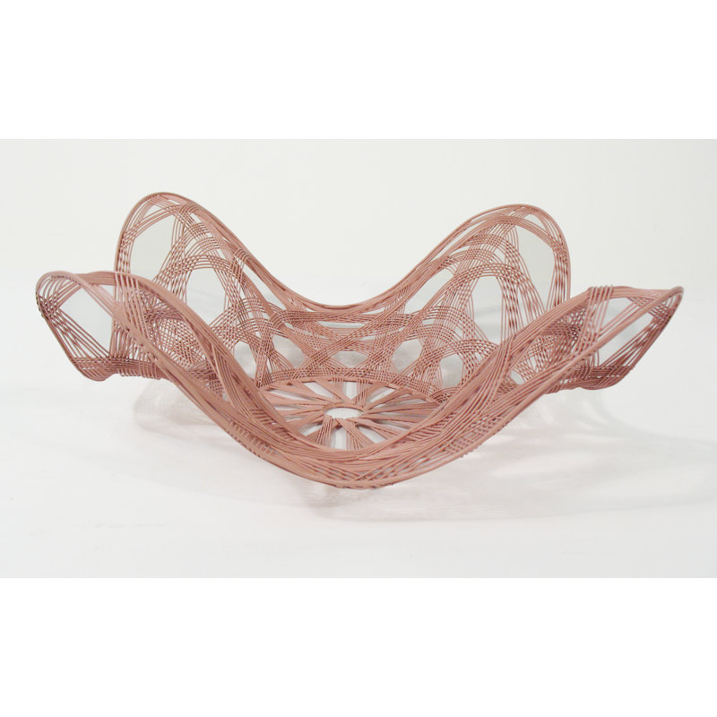 Papillon Iron Wire Tray, Coral, 14.75"
