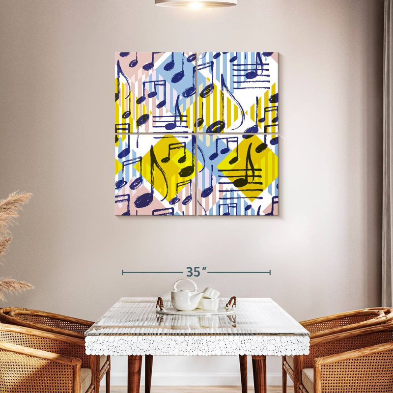 Abarca Geometric Musical Notes, 38" H x 38" W