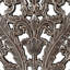 Ensemble de décoration murale en bois avec panneaux sculptés en forme de lotus et fini argenté vieilli, pour une installation verticale en intérieur.